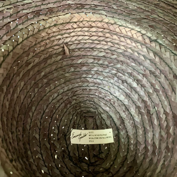 Emmanuel Geraldo Light Black Straw Wide Brim Colourful Hat Polka Dot Embellished - Picture 8 of 17